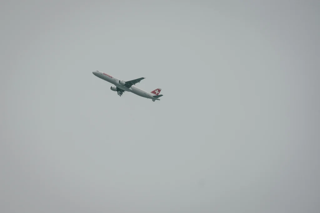 A swiss airline plane flying in the sky