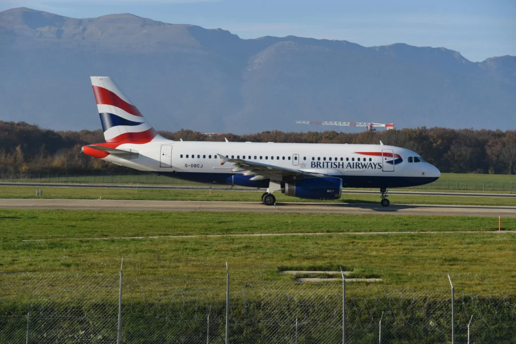 An airplane at Geneva airport